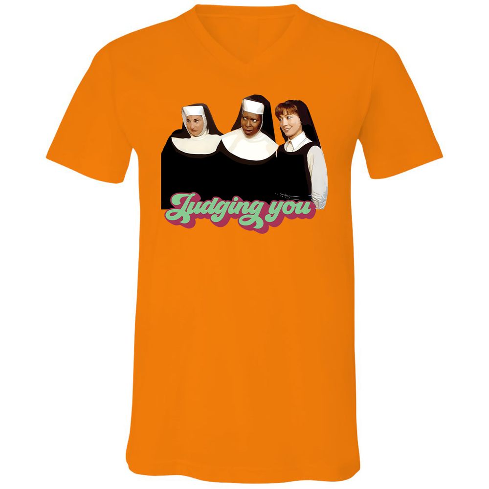 Unisex V-Neck T-Shirt - SXHT8TB6 - Orange - 11