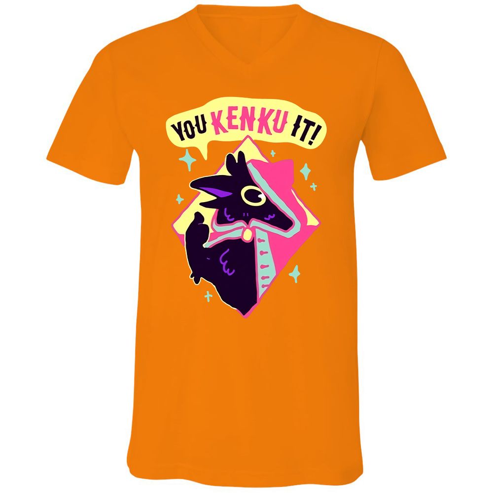 Unisex V-Neck T-Shirt - 4GUCF5S1 - Orange - 11