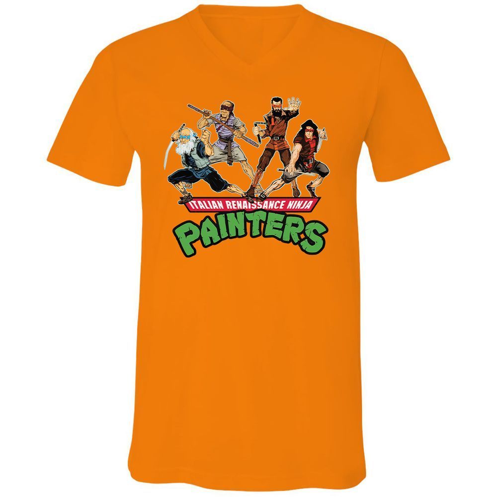 Unisex V-Neck T-Shirt - LLRF4UYH - Orange - 11