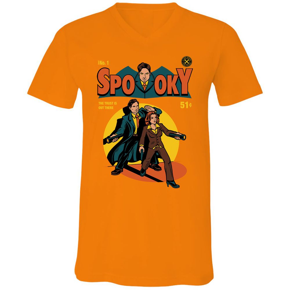 Unisex V-Neck T-Shirt - REAVCHB4 - Orange - 11