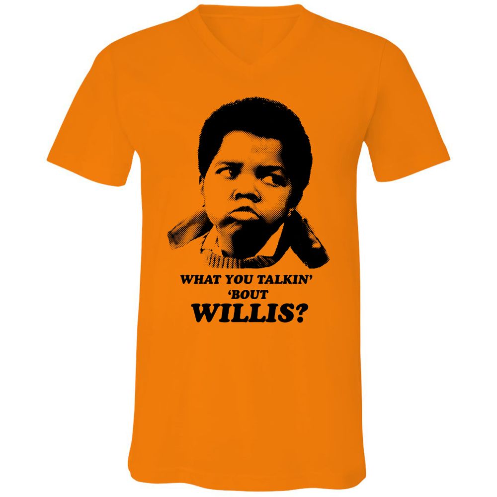 Unisex V-Neck T-Shirt - HBZPM3XF - Orange - 11