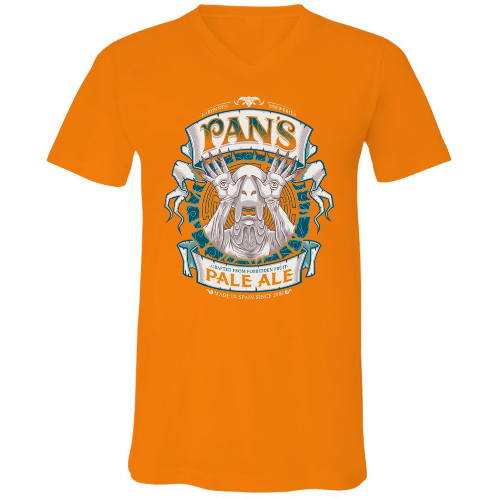Unisex V-Neck T-Shirt - B3F1QH6T - Orange - 11