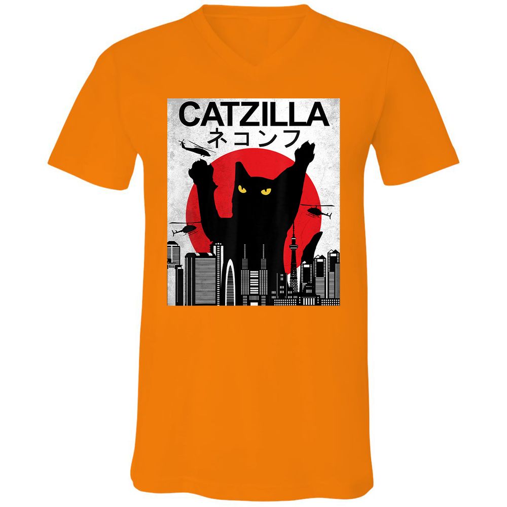 Unisex V-Neck T-Shirt - 2BFVWVVV - Orange - 11