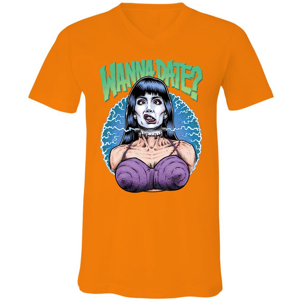 Unisex V-Neck T-Shirt - EXBFK38C - Orange - 11