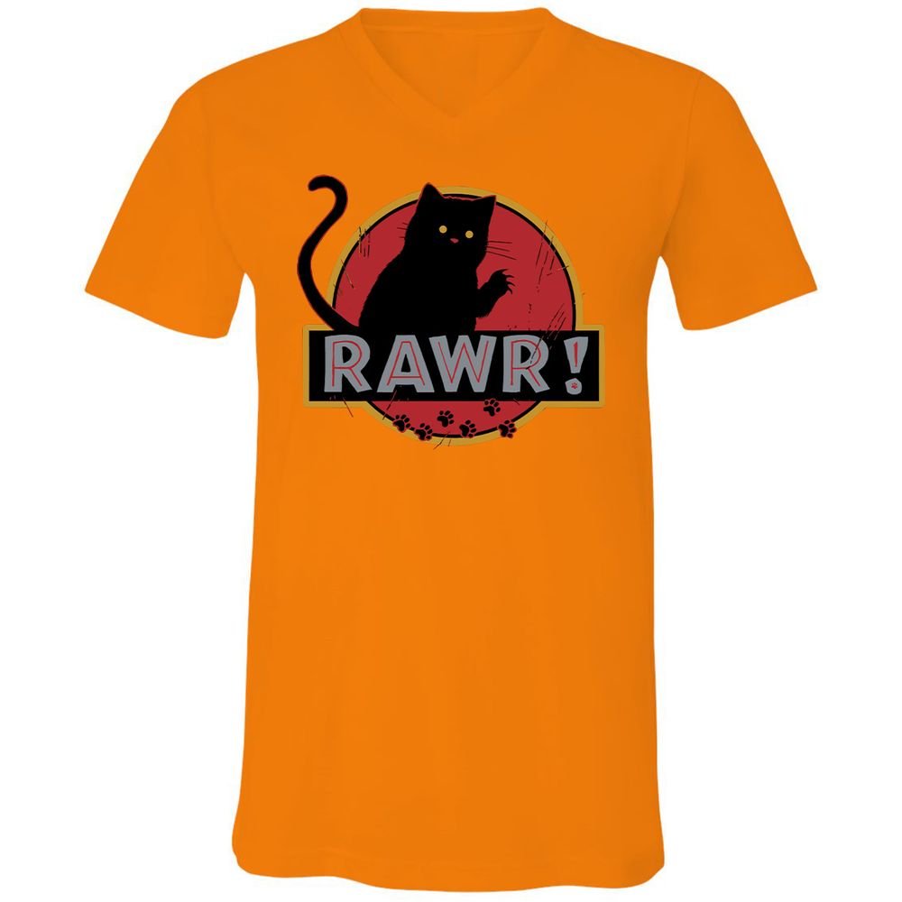 Unisex V-Neck T-Shirt - 7JUWH8MJ - Orange - 11