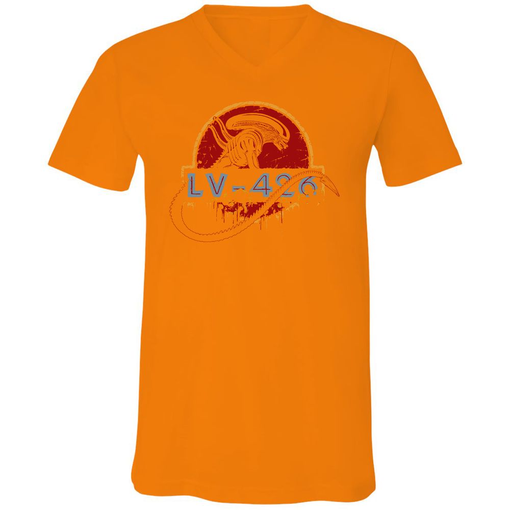 Unisex V-Neck T-Shirt - XSSY5KBZ - Orange - 11