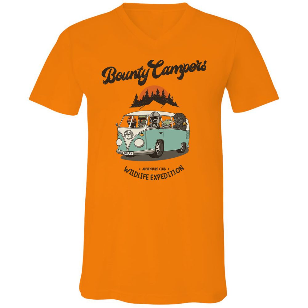 Unisex V-Neck T-Shirt - 98X8RZA1 - Orange - 11