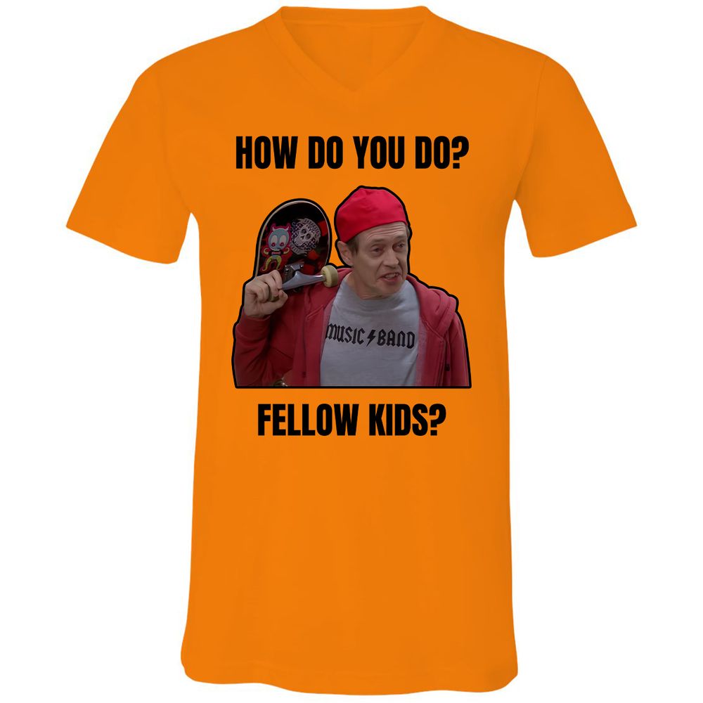 Unisex V-Neck T-Shirt - VZ7V1HP4 - Orange - 11