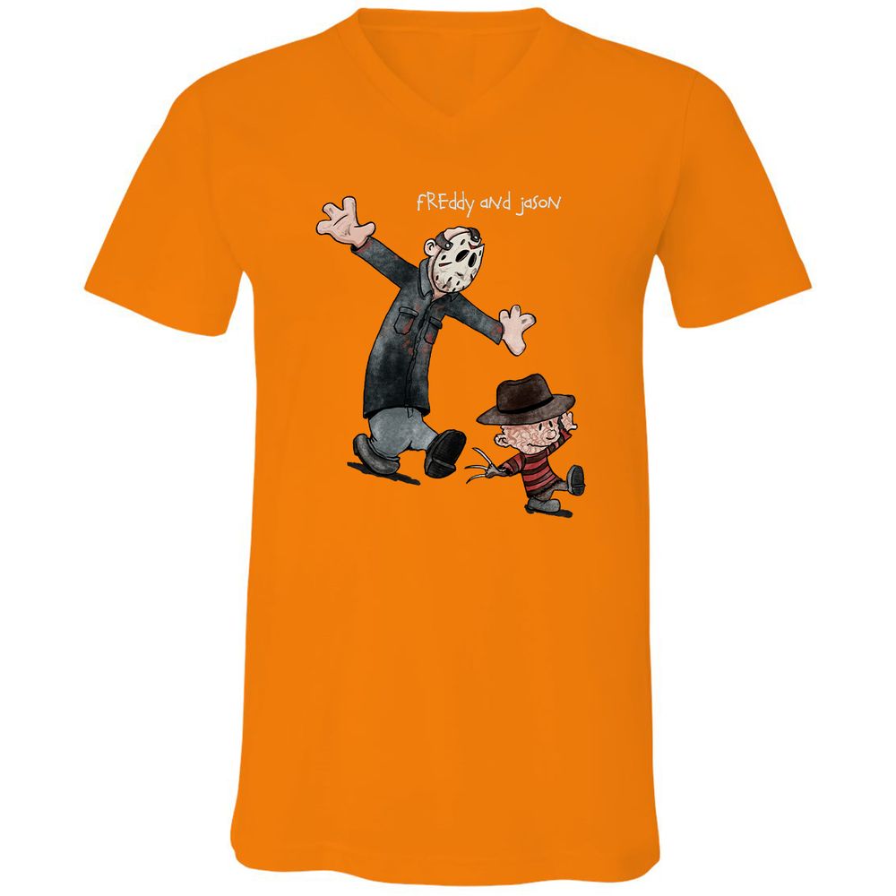 Unisex V-Neck T-Shirt - T3ULUS9N - Orange - 11