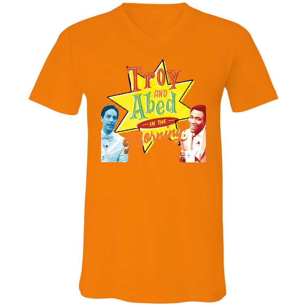 Unisex V-Neck T-Shirt - 6EG6F517 - Orange - 11