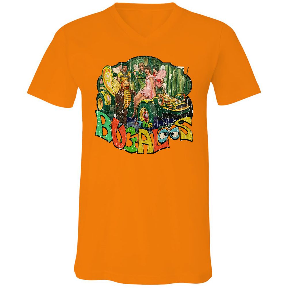 Unisex V-Neck T-Shirt - GQUVJJ9J - Orange - 11