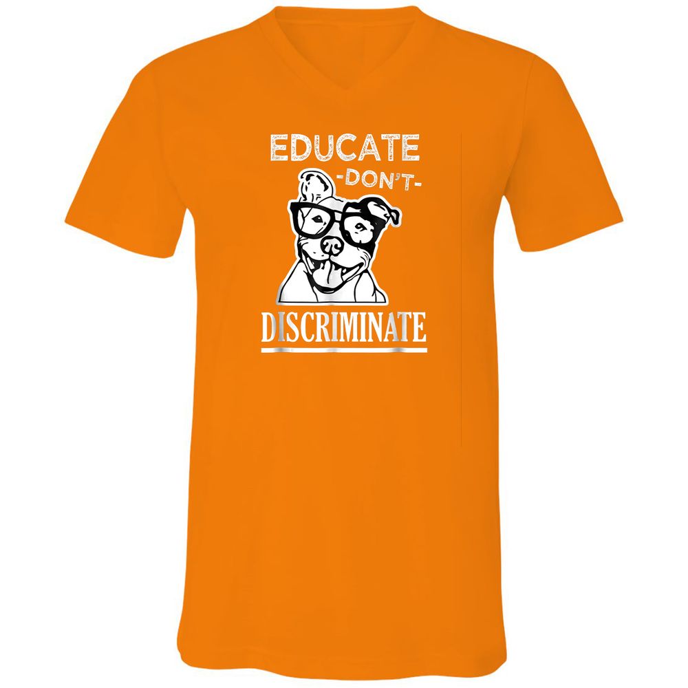 Unisex V-Neck T-Shirt - QQBPR3RC - Orange - 11
