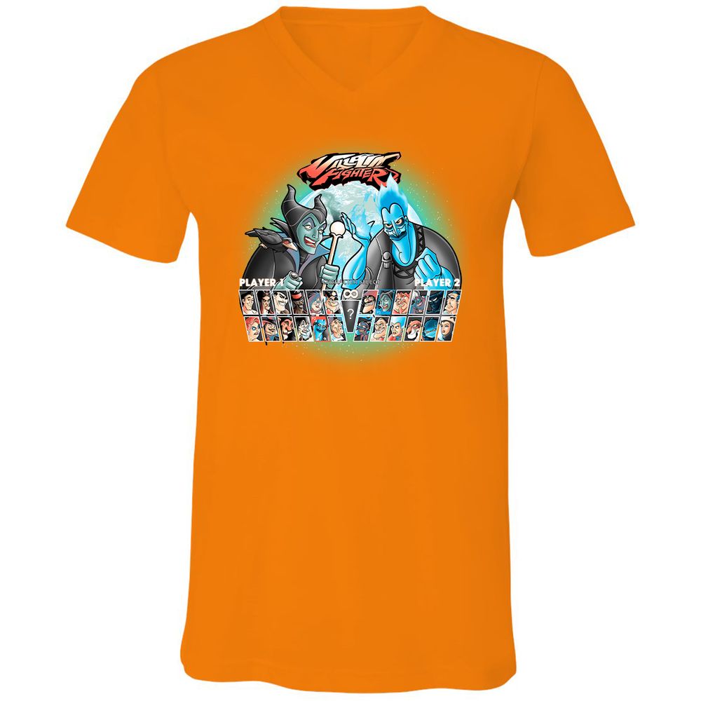 Unisex V-Neck T-Shirt - 8XSZQCSQ - Orange - 11