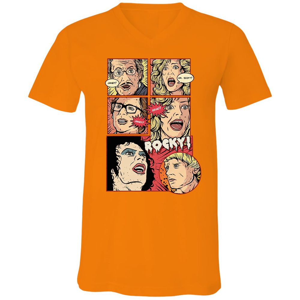 Unisex V-Neck T-Shirt - YL2EF6FS - Orange - 11
