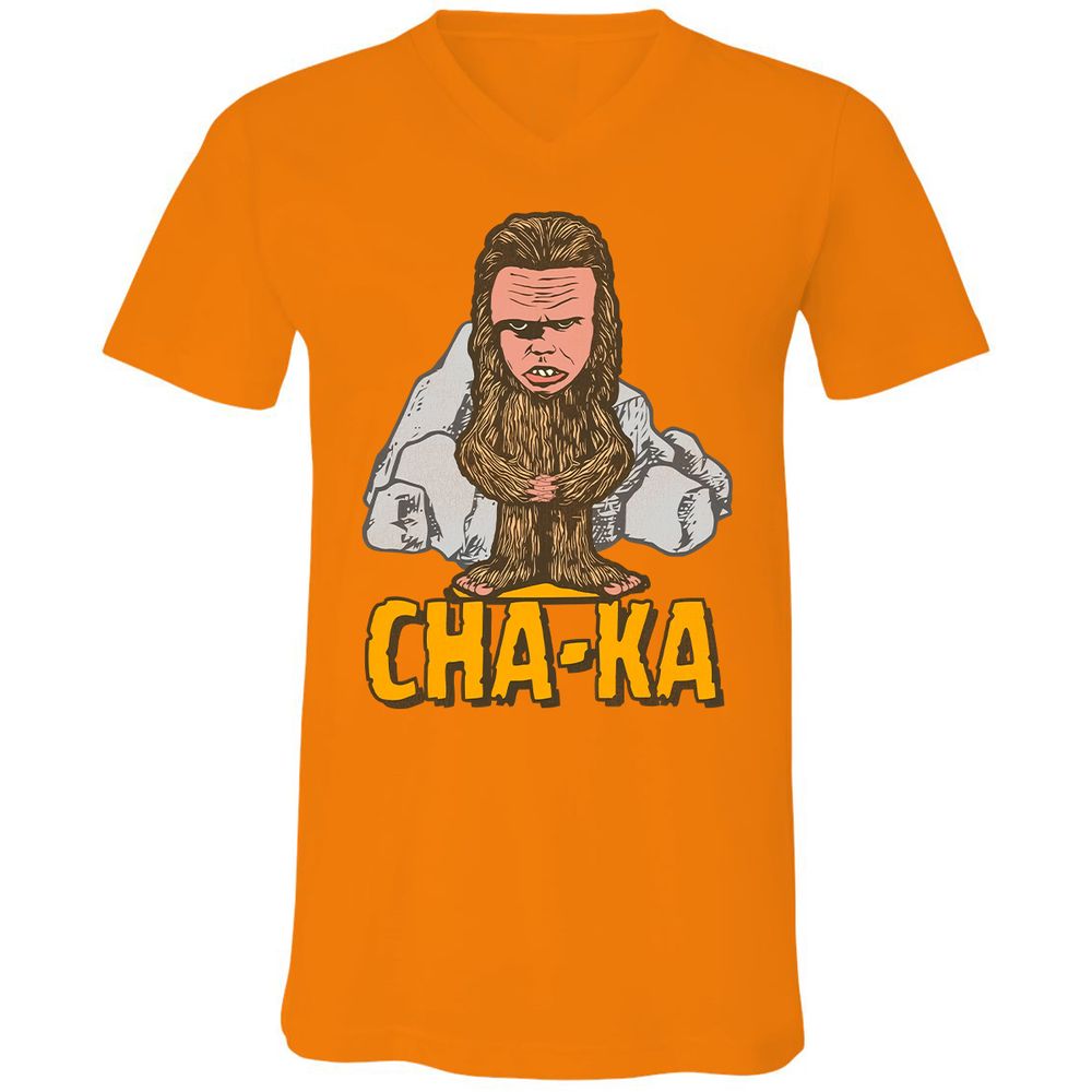 Unisex V-Neck T-Shirt - KBHDLYP8 - Orange - 11