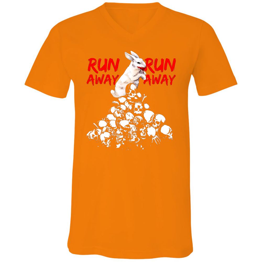 Unisex V-Neck T-Shirt - ZAJ4UGX3 - Orange - 11