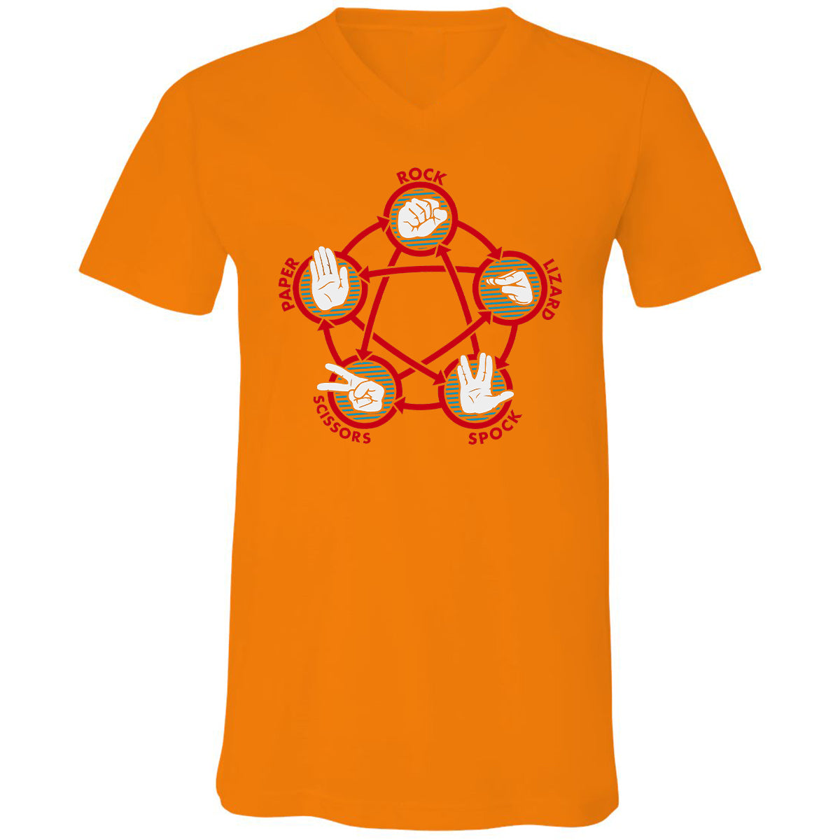 Unisex V-Neck T-Shirt - NZB2TQLK - Orange - 11