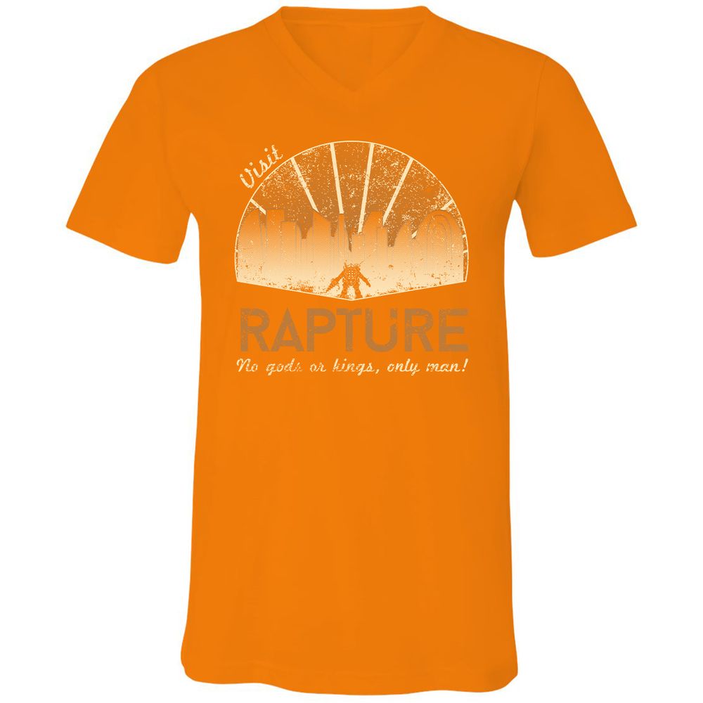 Unisex V-Neck T-Shirt - 1EGHDXGF - Orange - 11
