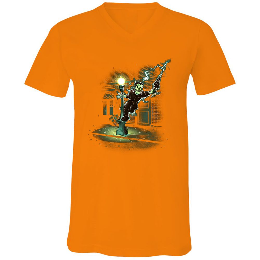 Unisex V-Neck T-Shirt - A8G7CLDX - Orange - 11