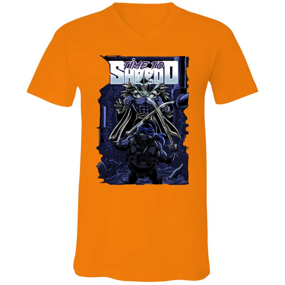 Unisex V-Neck T-Shirt - E69NYBJR - Orange - 11