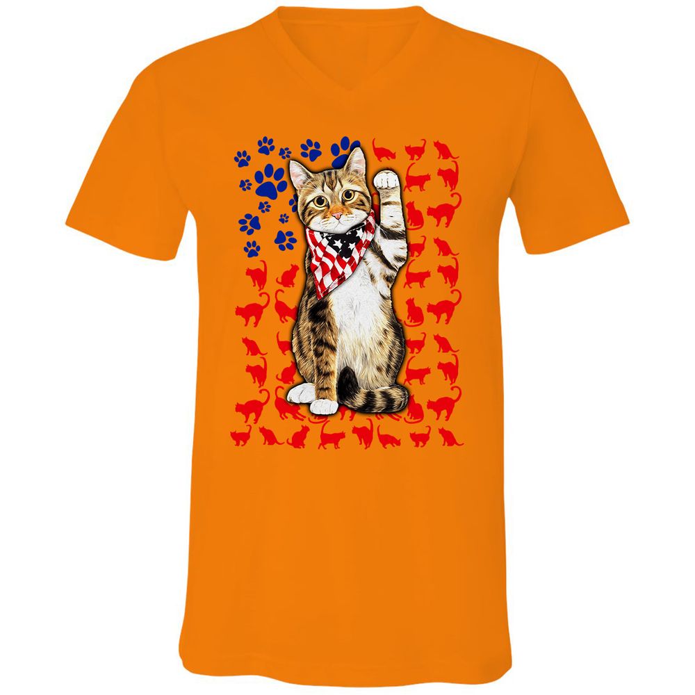 Unisex V-Neck T-Shirt - 2X94XBEG - Orange - 11