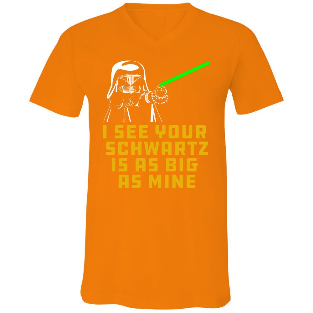 Unisex V-Neck T-Shirt - 6BL9WKRJ - Orange - 11