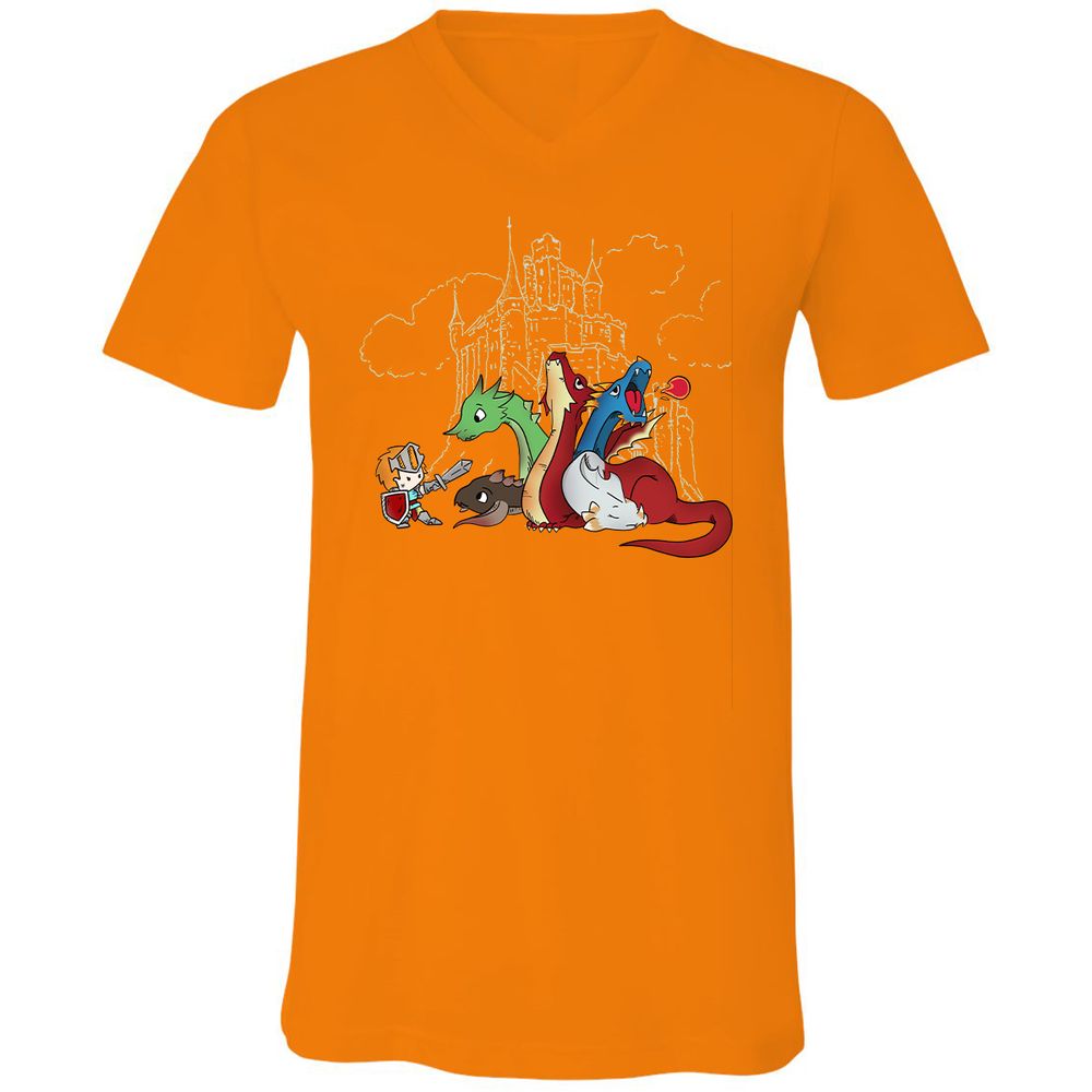 Unisex V-Neck T-Shirt - H3PPBASV - Orange - 11