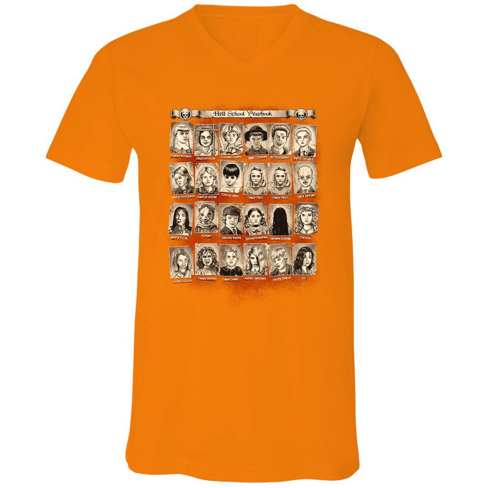 Unisex V-Neck T-Shirt - GMA6QG6P - Orange - 11