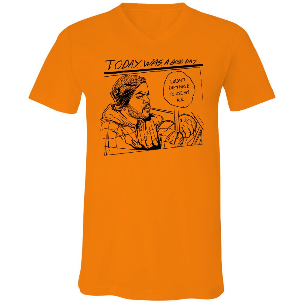 Unisex V-Neck T-Shirt - FKAZEEUL - Orange - 11