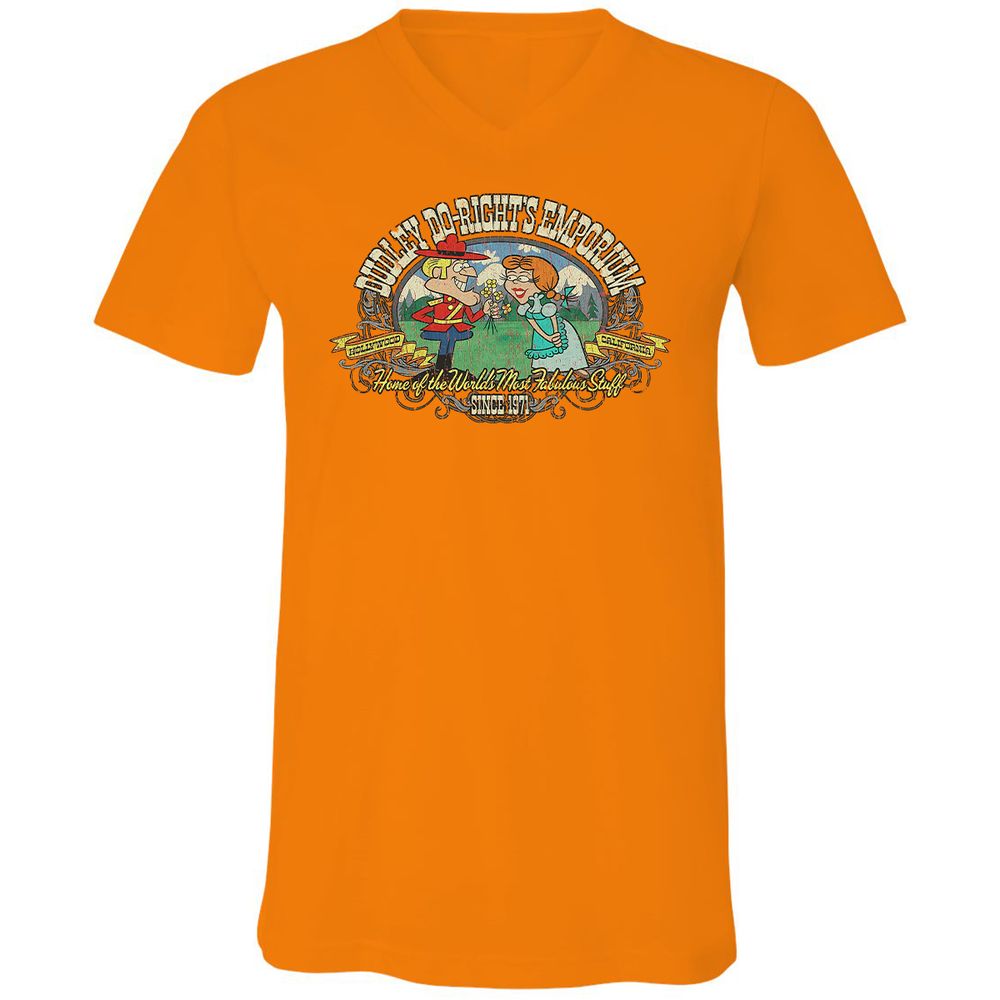 Unisex V-Neck T-Shirt - W5MJZJLQ - Orange - 11