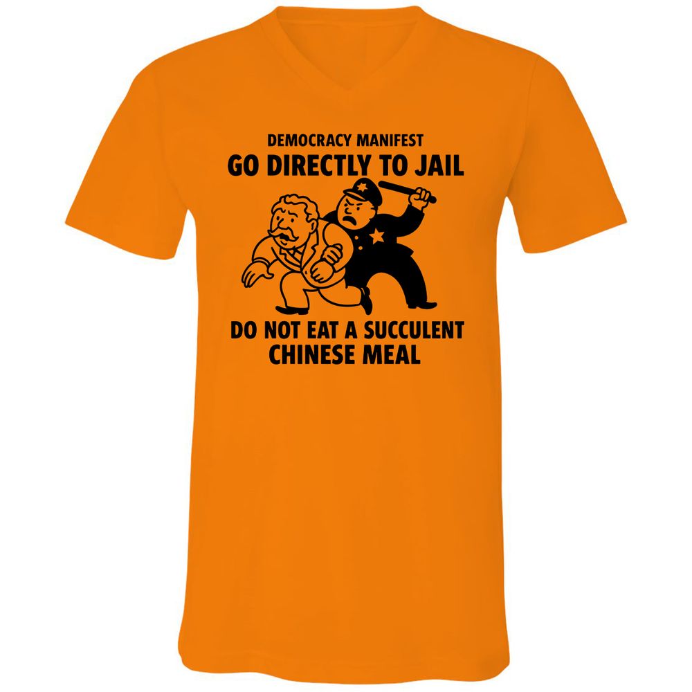Unisex V-Neck T-Shirt - T5Y4XNMA - Orange - 11