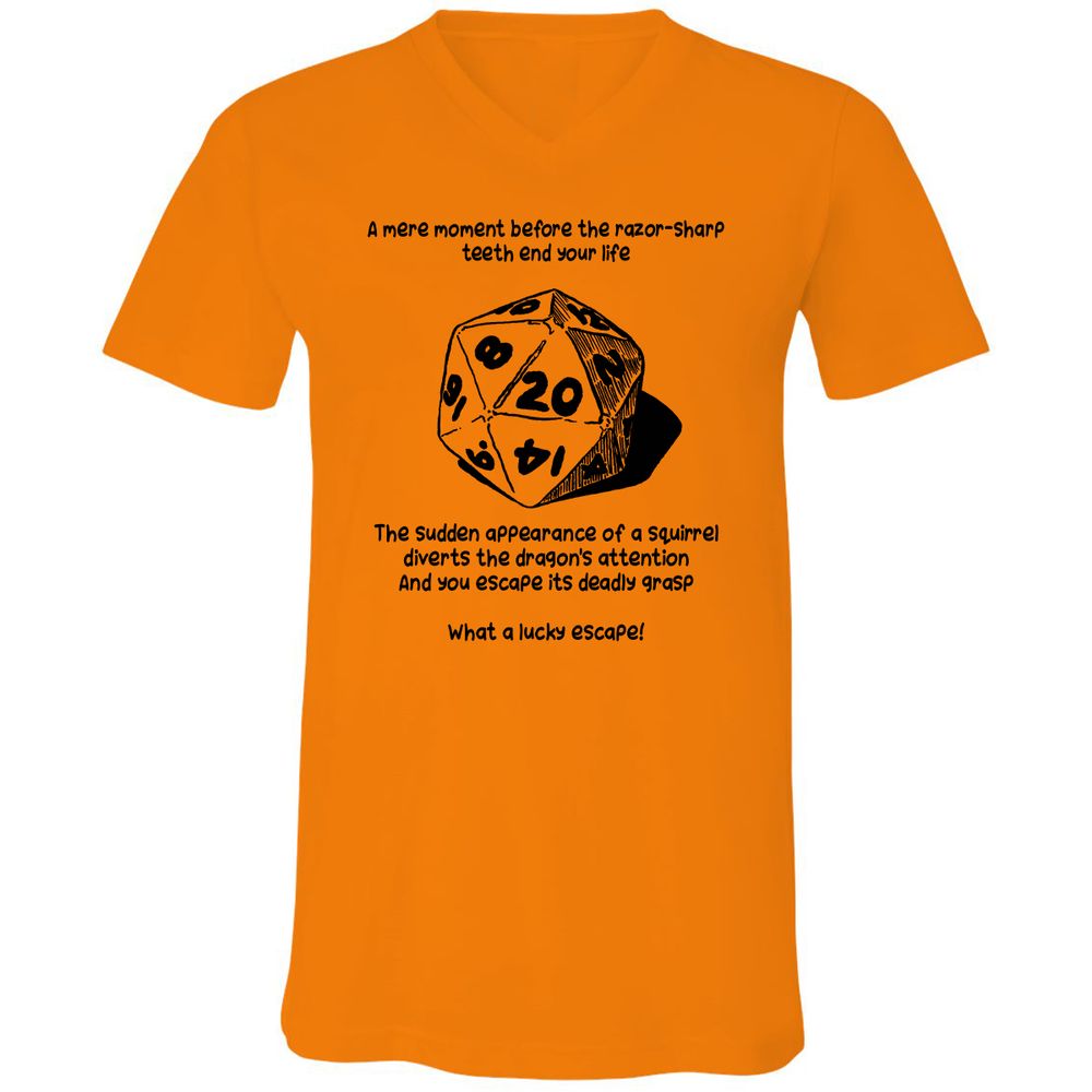 Unisex V-Neck T-Shirt - P1WHDFJJ - Orange - 11