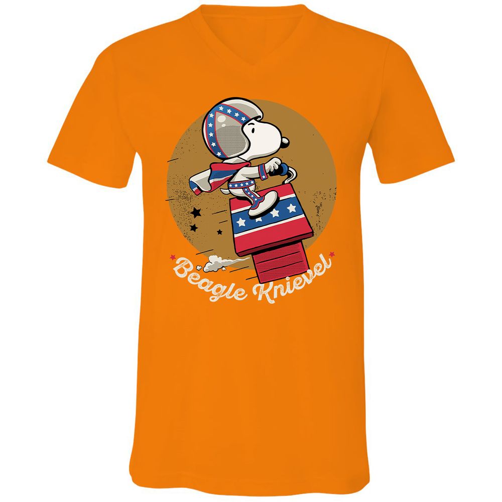 Unisex V-Neck T-Shirt - K614P9HG - Orange - 11