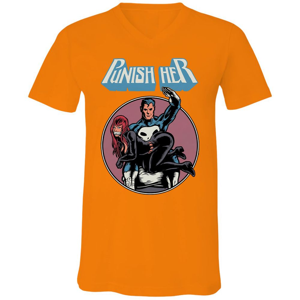 Unisex V-Neck T-Shirt - GLFDGG24 - Orange - 11