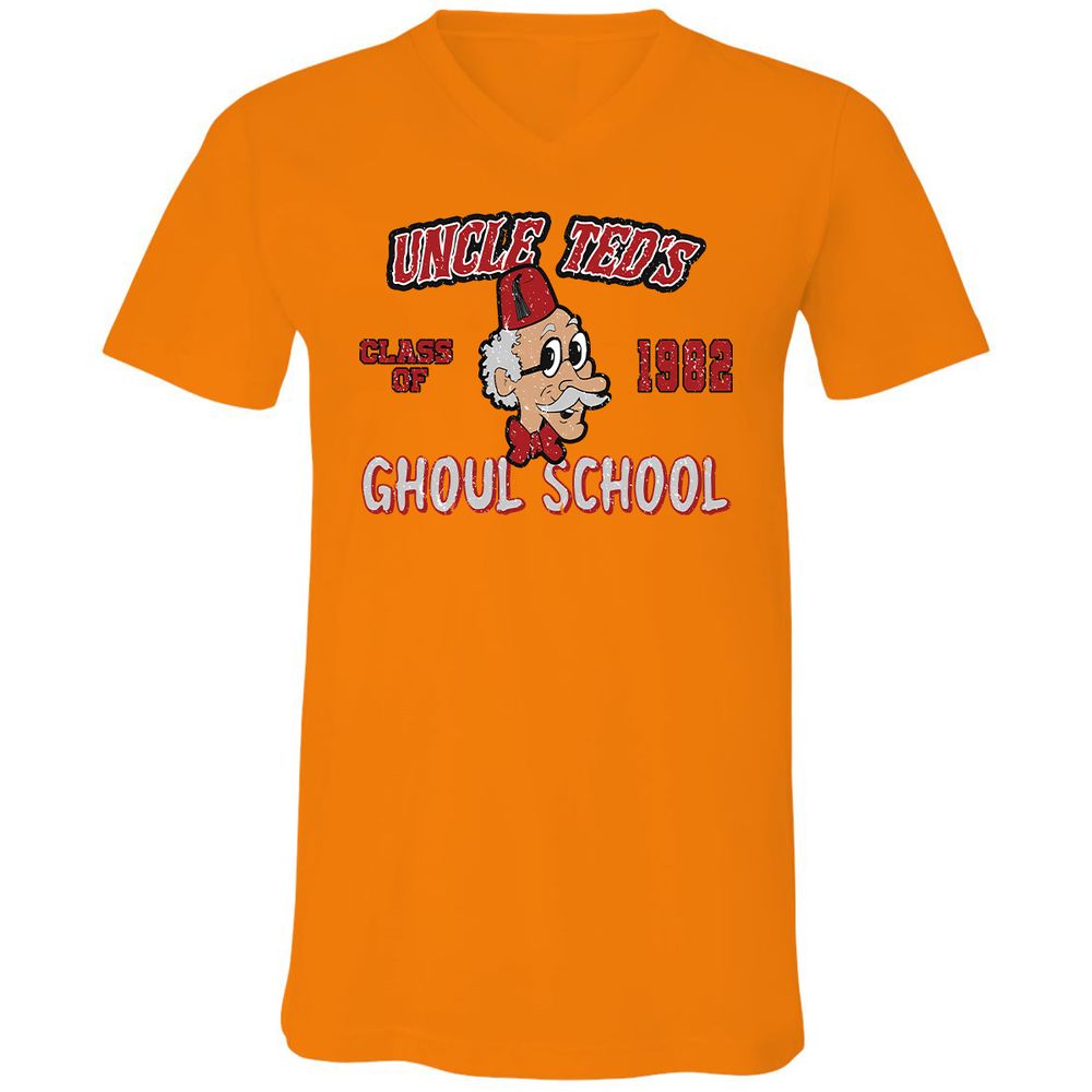 Unisex V-Neck T-Shirt - UN5WGY39 - Orange - 11