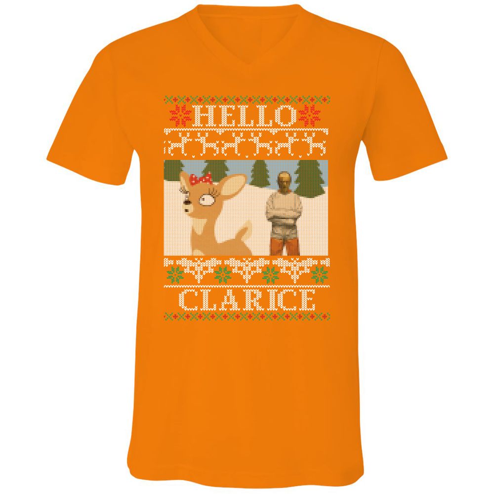 Unisex V-Neck T-Shirt - CLJSDPDF - Orange - 11