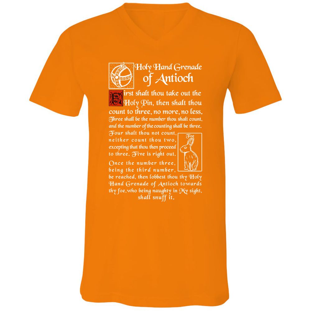 Unisex V-Neck T-Shirt - 4DWX49NV - Orange - 11