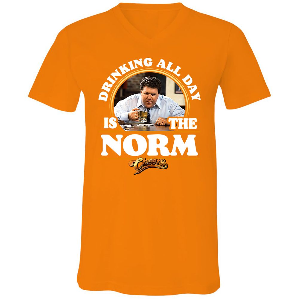 Unisex V-Neck T-Shirt - E7KVFRKW - Orange - 11