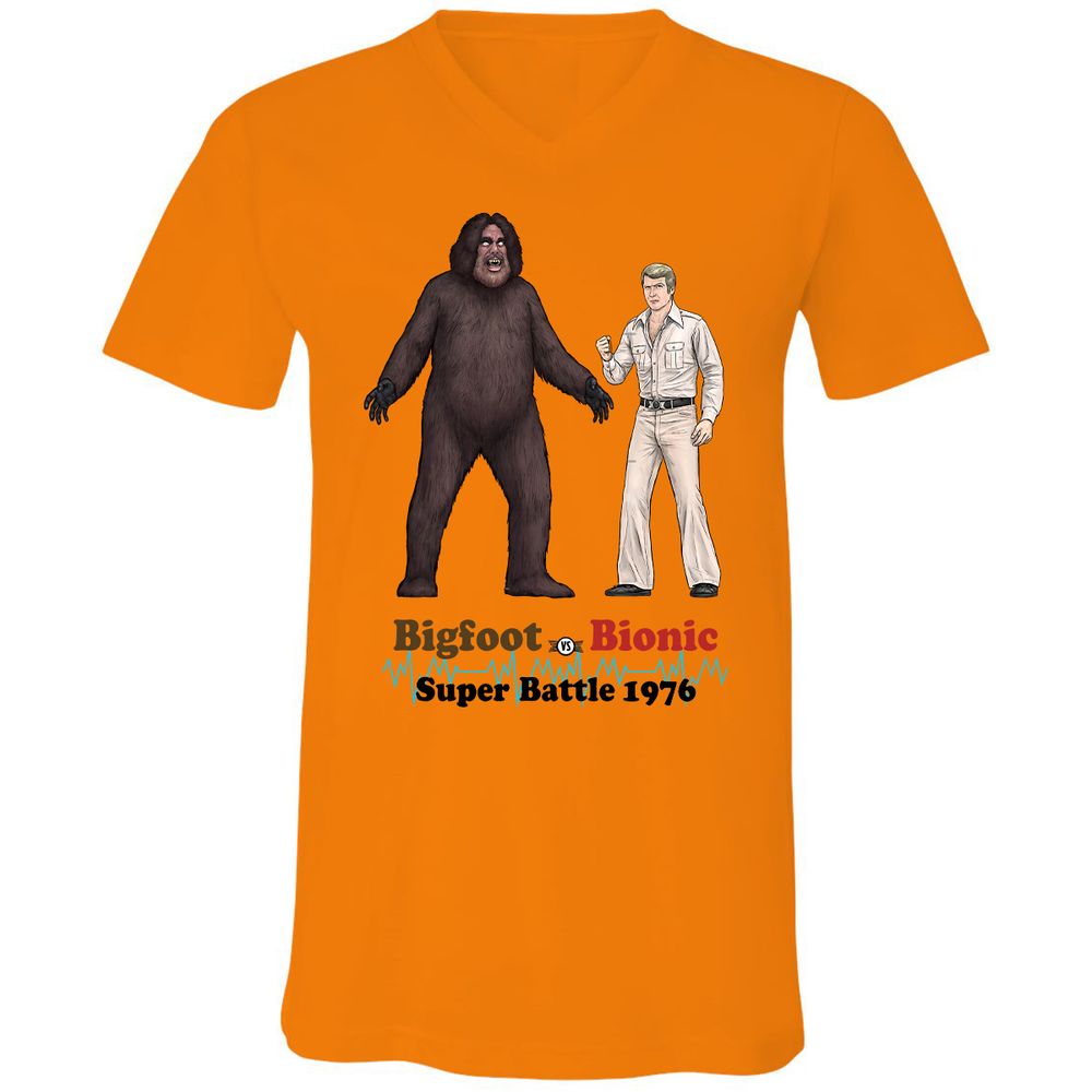 Unisex V-Neck T-Shirt - G7NMGAGQ - Orange - 11