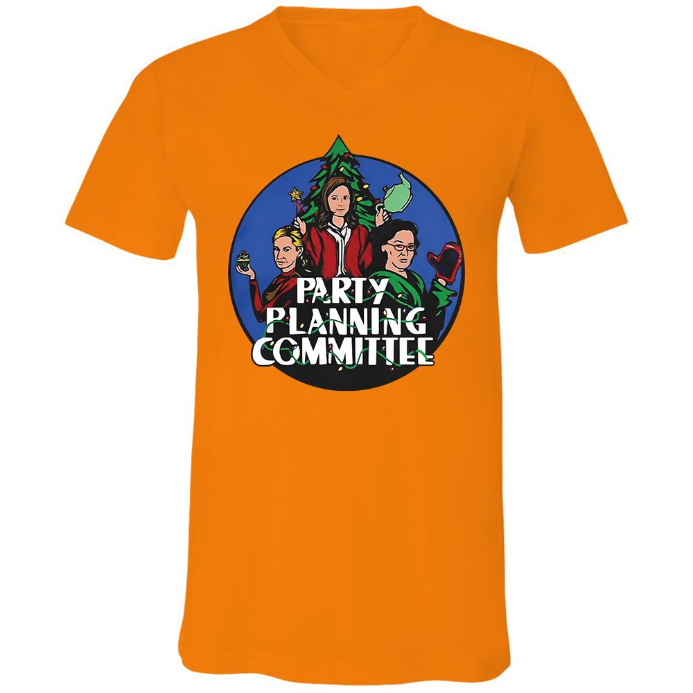 Unisex V-Neck T-Shirt - CTVSQX5F - Orange - 11