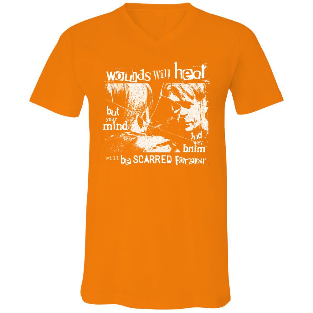 Unisex V-Neck T-Shirt - 2ERQLHBK - Orange - 11