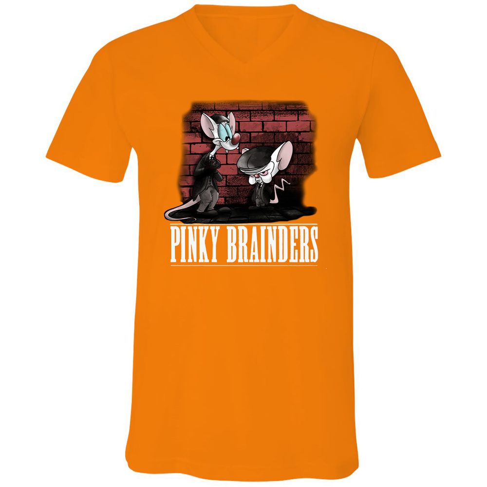 Unisex V-Neck T-Shirt - 8X8QRLFP - Orange - 11