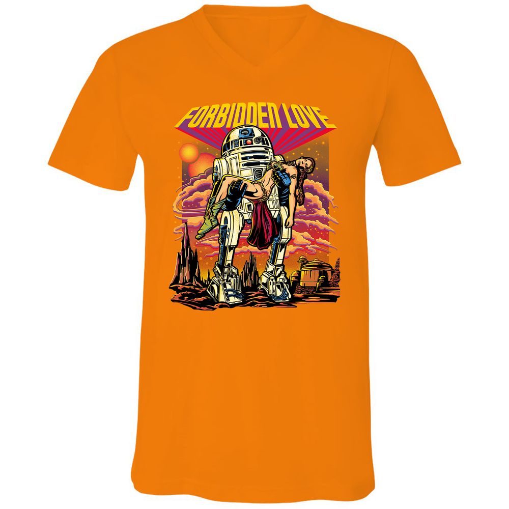 Unisex V-Neck T-Shirt - 52Q8M3QB - Orange - 11