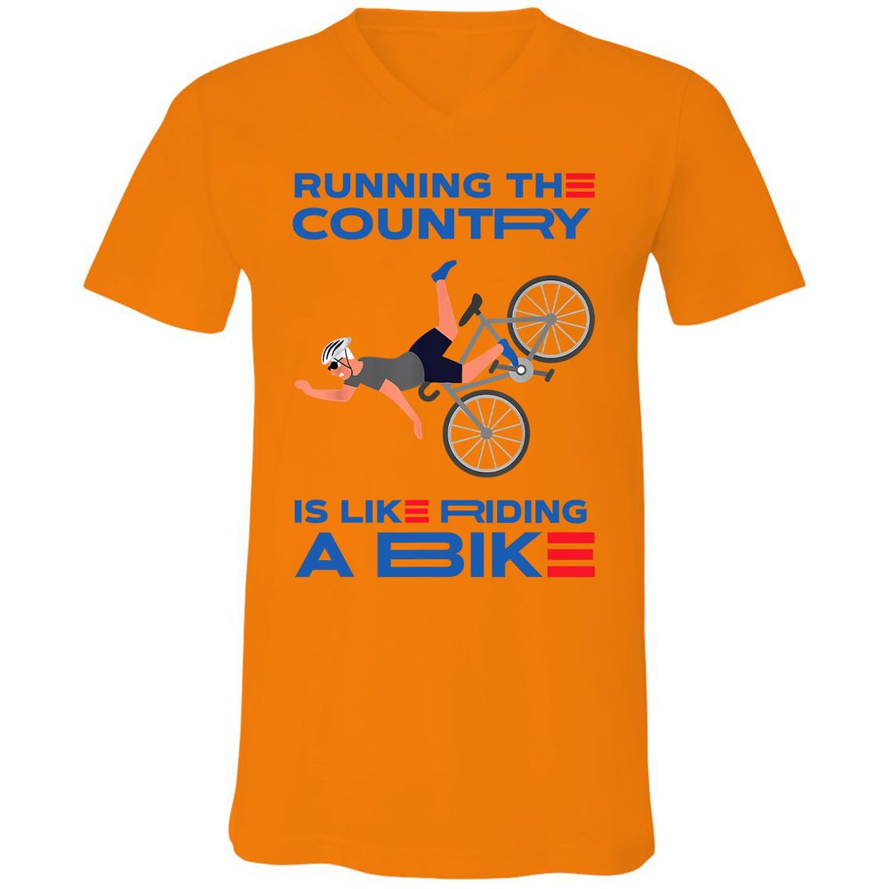 Unisex V-Neck T-Shirt - JG7MF79D - Orange - 11