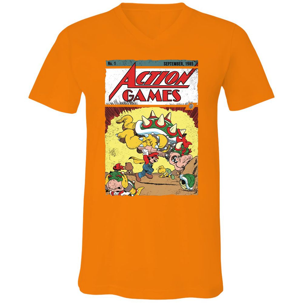 Unisex V-Neck T-Shirt - TXFW73NM - Orange - 11