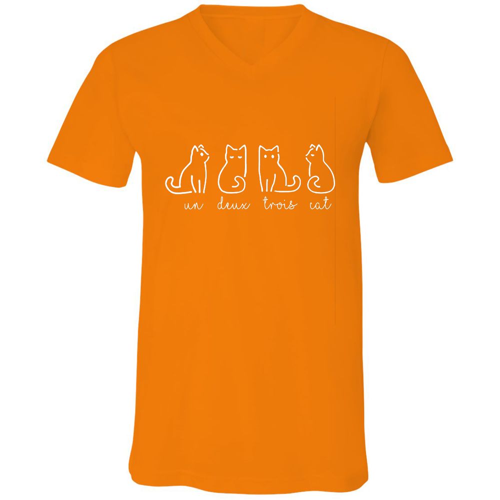 Unisex V-Neck T-Shirt - NEKCJM8H - Orange - 11