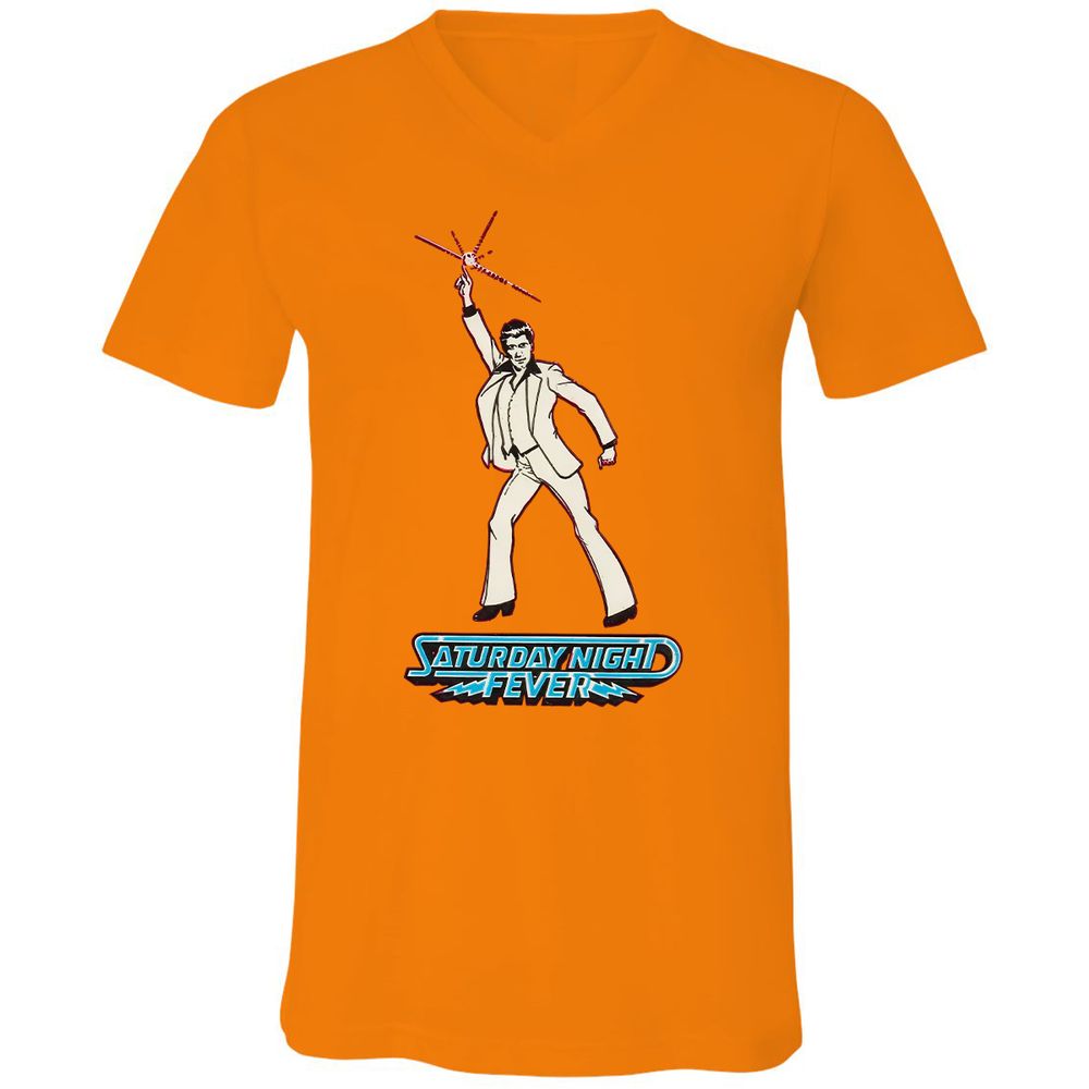 Unisex V-Neck T-Shirt - 4NDD2QKU - Orange - 11