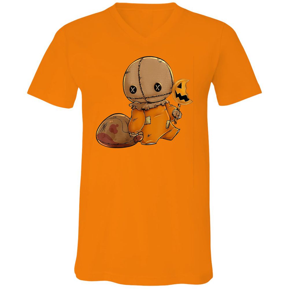 Unisex V-Neck T-Shirt - 91F9BNJZ - Orange - 11