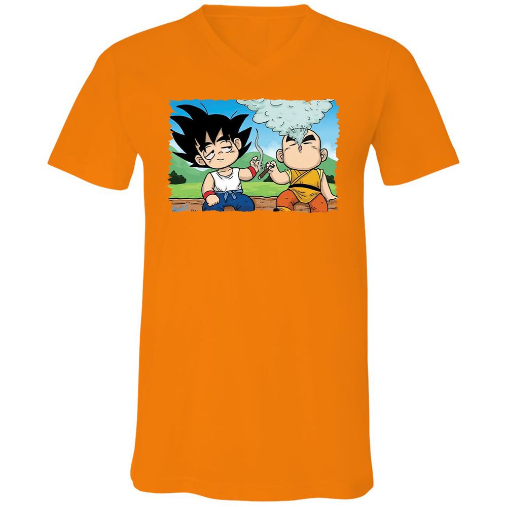 Unisex V-Neck T-Shirt - UYABYVP9 - Orange - 11