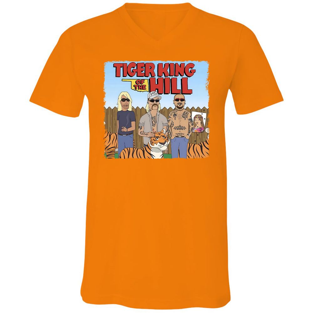 Unisex V-Neck T-Shirt - 9D7QNKSB - Orange - 11